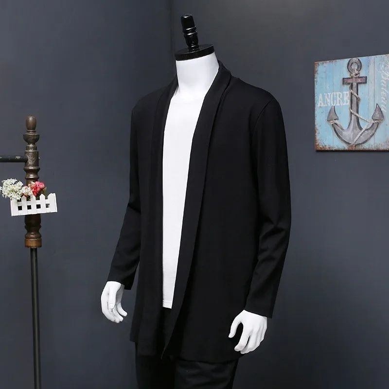 

Classic Autumn Mens Knitted Cardigan Plus Size 2XL-7XL Long Trench Coat Knitwear Outerwear Loose Fit Sweater Cotton Cardigans
