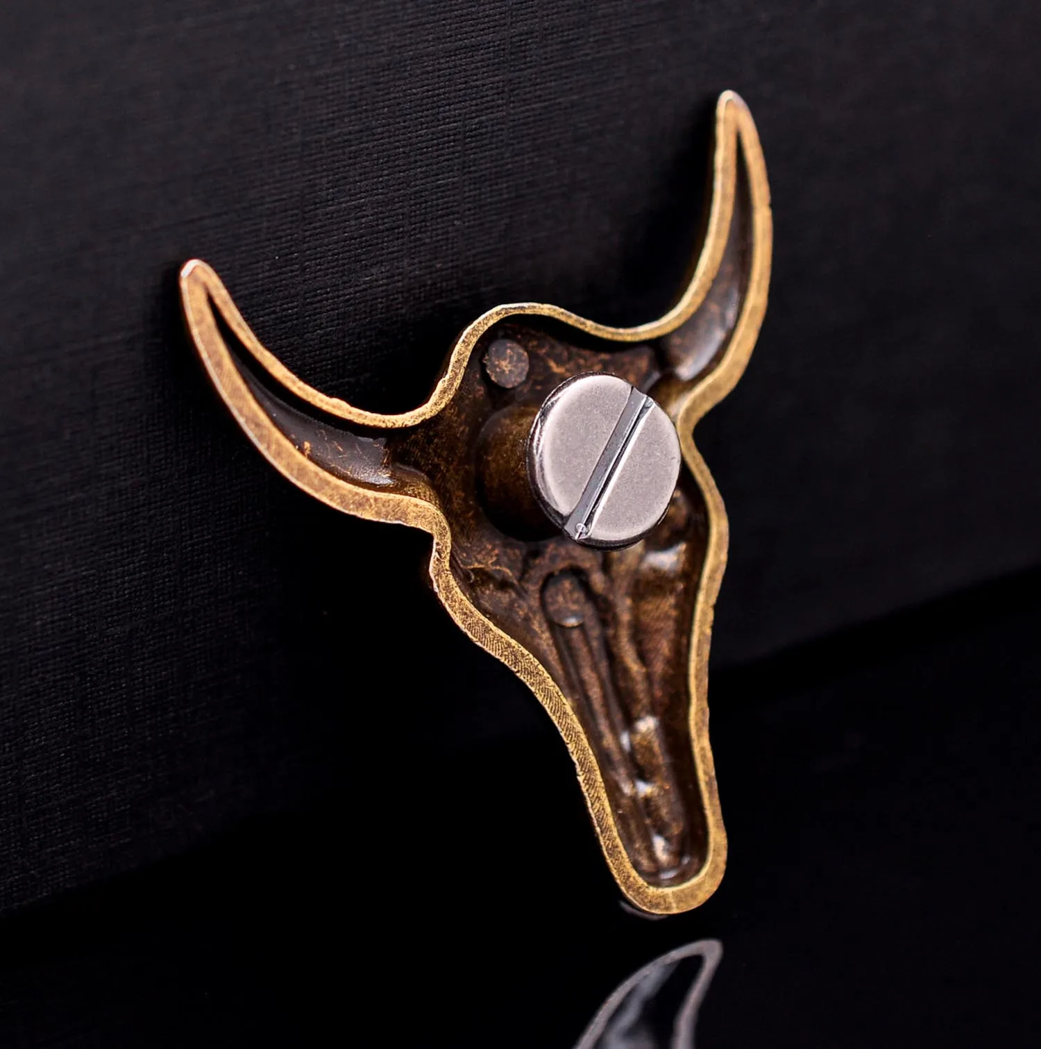 10 шт. Твердый латунный западный ковбой Техасский бык Buffalo Longhorn Голова Череп кожевенное ремесло Bridle Conchos Западный Декор отвертка