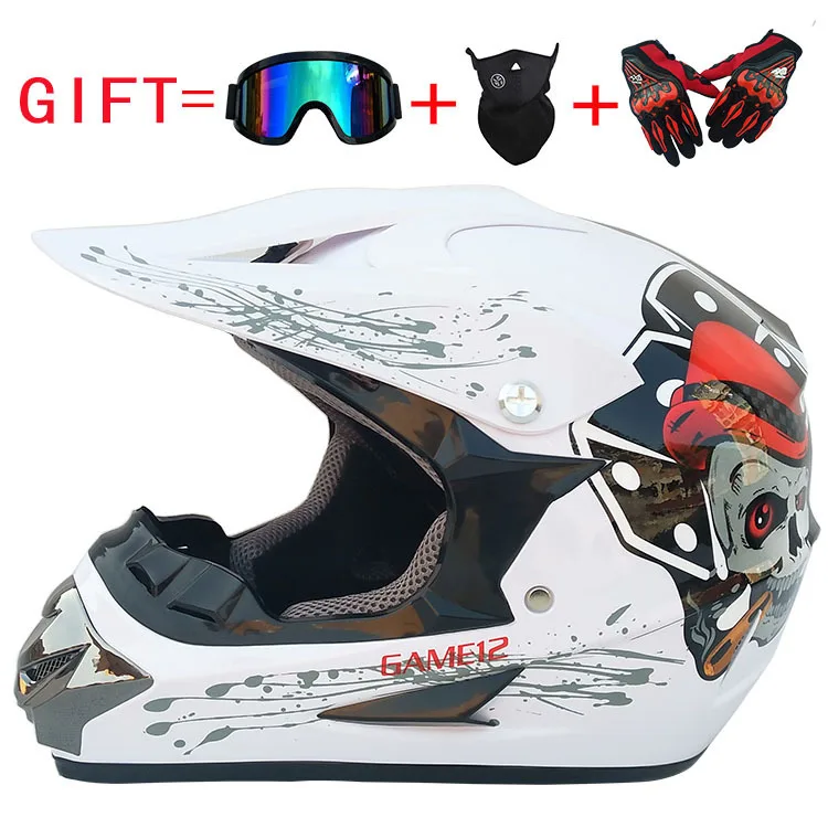 Мотоциклетный шлем перекрестный с флагом четыре сезона мужской маленький