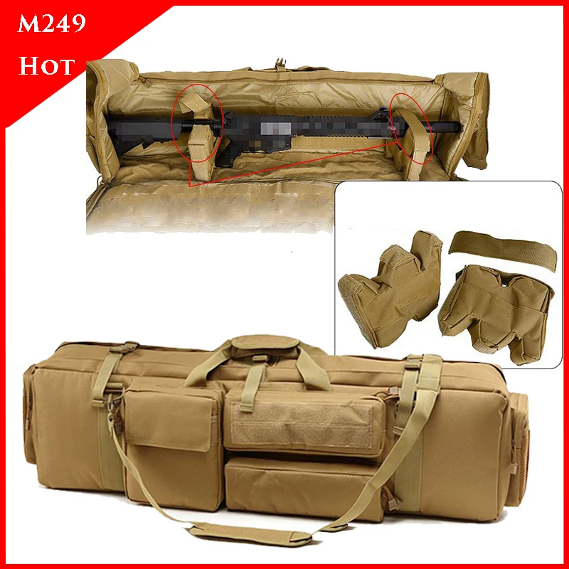 M249 Tactical Backpack Heavy Duty Military Shooting Airsoft Paintball Rifle Bag Gun Case Hunting Bag Rifle Gun Holster 81cm 94cm 118cm nylon tactical gun bag sniper rifle gun case airsoft holster shooting hunting accessories army military backpack