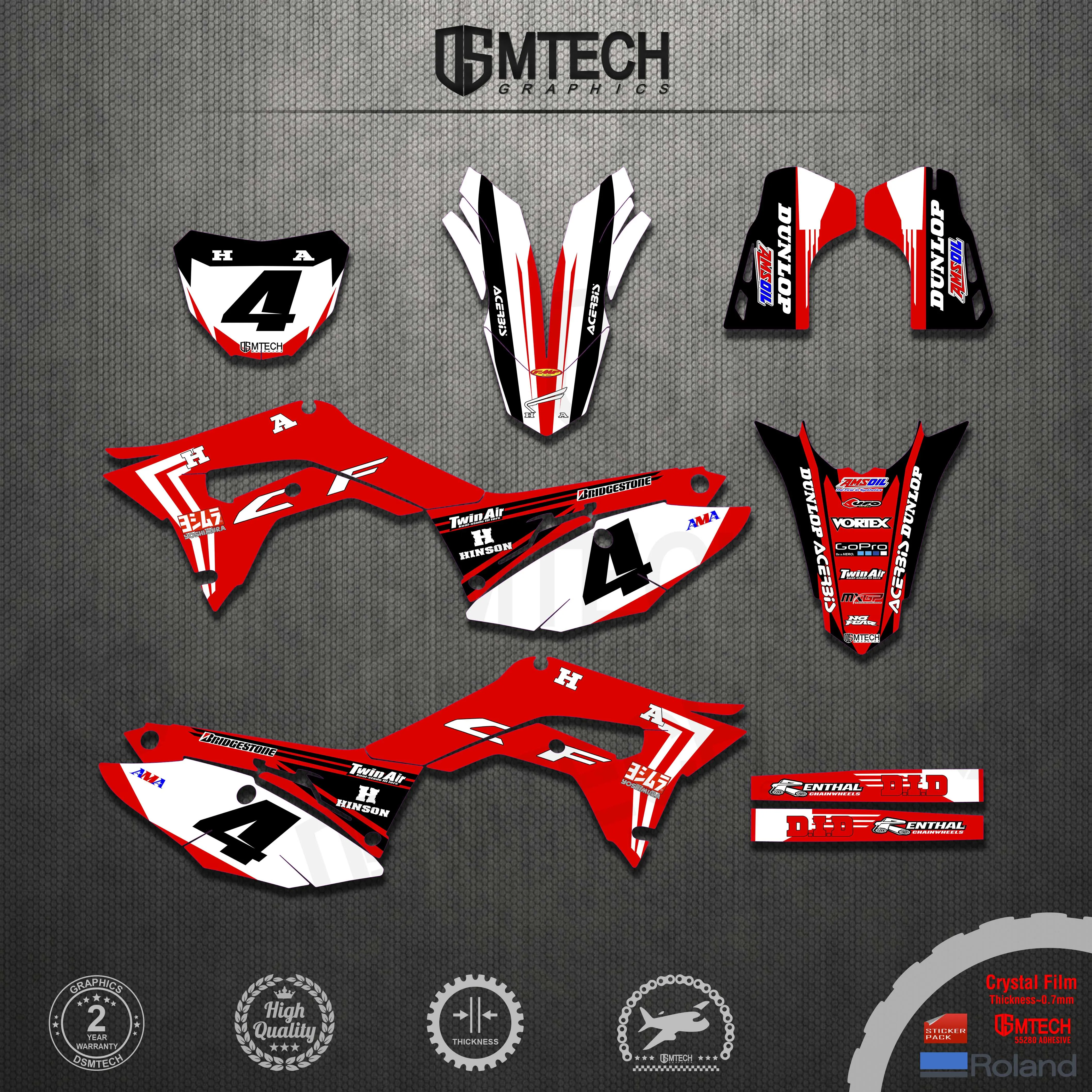 DSMTECH Motorcycle Decals Stickers Backgrounds Graphics For Honda CRF250R 2018 2019 2020 2021 For Honda CRF450R 2017 2018-2020