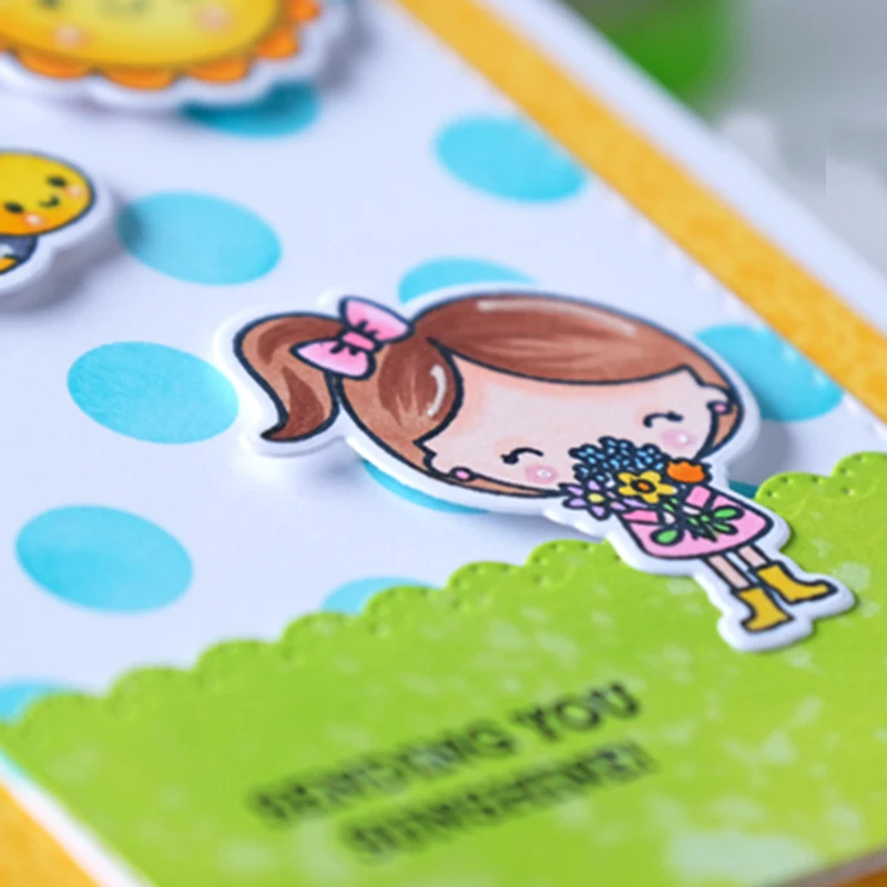 Маи милая девушка металлические Вырубные штампы трафареты Cear штамп для DIY