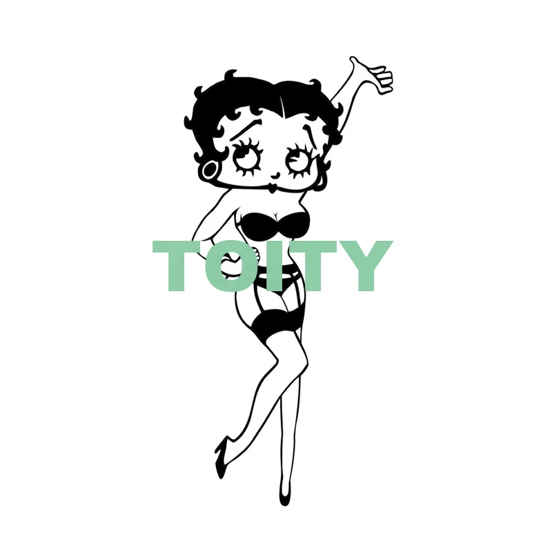 17 видов конструкций Betty Boop Наклейка на стену Крылья Ангела дьявол цыпленок поцелуй мою задницу виниловая наклейка детская спальня настенная наклейка для детской комнаты домашний декор - Цвет: H90cm x W42cm