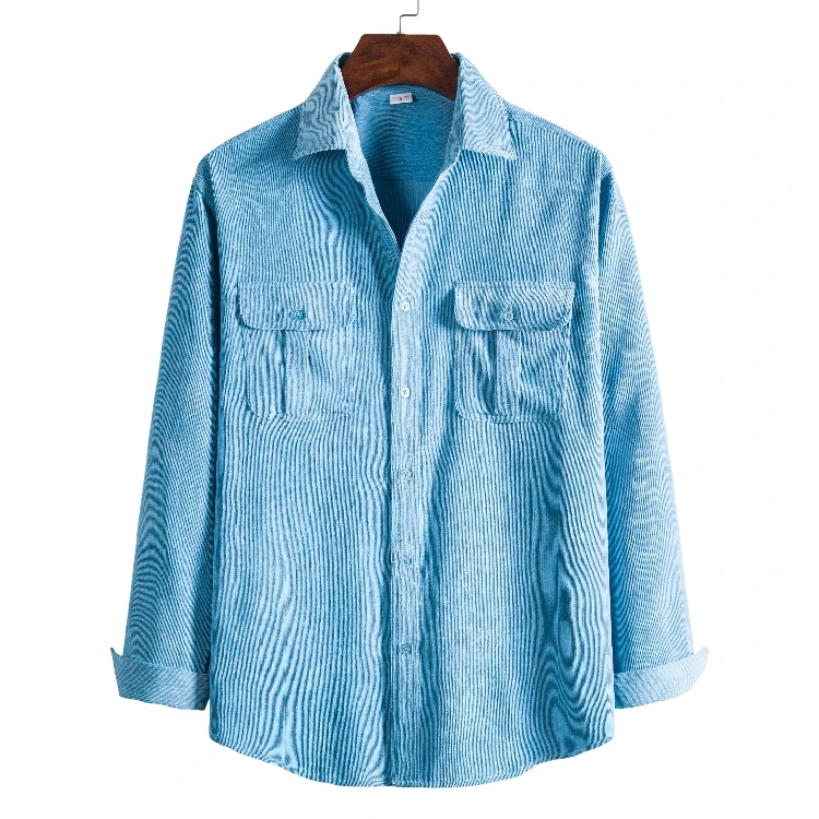 Autumn Long-Sleeve Corduroy Shirt Men Dress Fashion Multiple Colors Solid Oversize Shirts Tops For Man Camisas Para Hombre M-3XL | Мужская