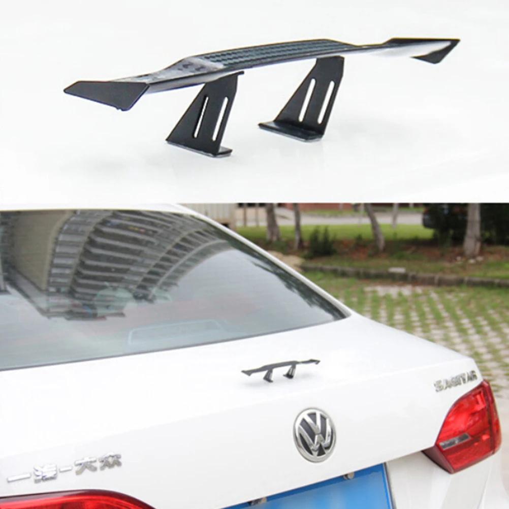 

1Pcs Black Color Mini Universal Spoiler Wing For All Car Spoiler Wing Carbon Fiber Auto Car Tail Decoration