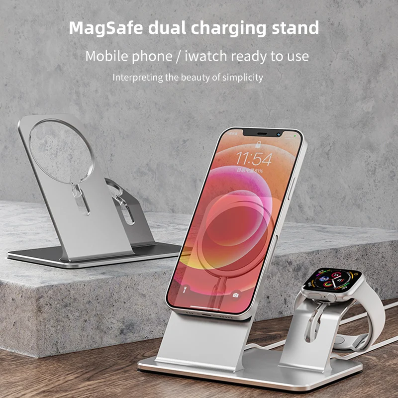 gtwin 2 in 1 magnetic wireless charger stand for iphone fast charging for apple watch iwatch for iphone 12 pro mini phone holder free global shipping