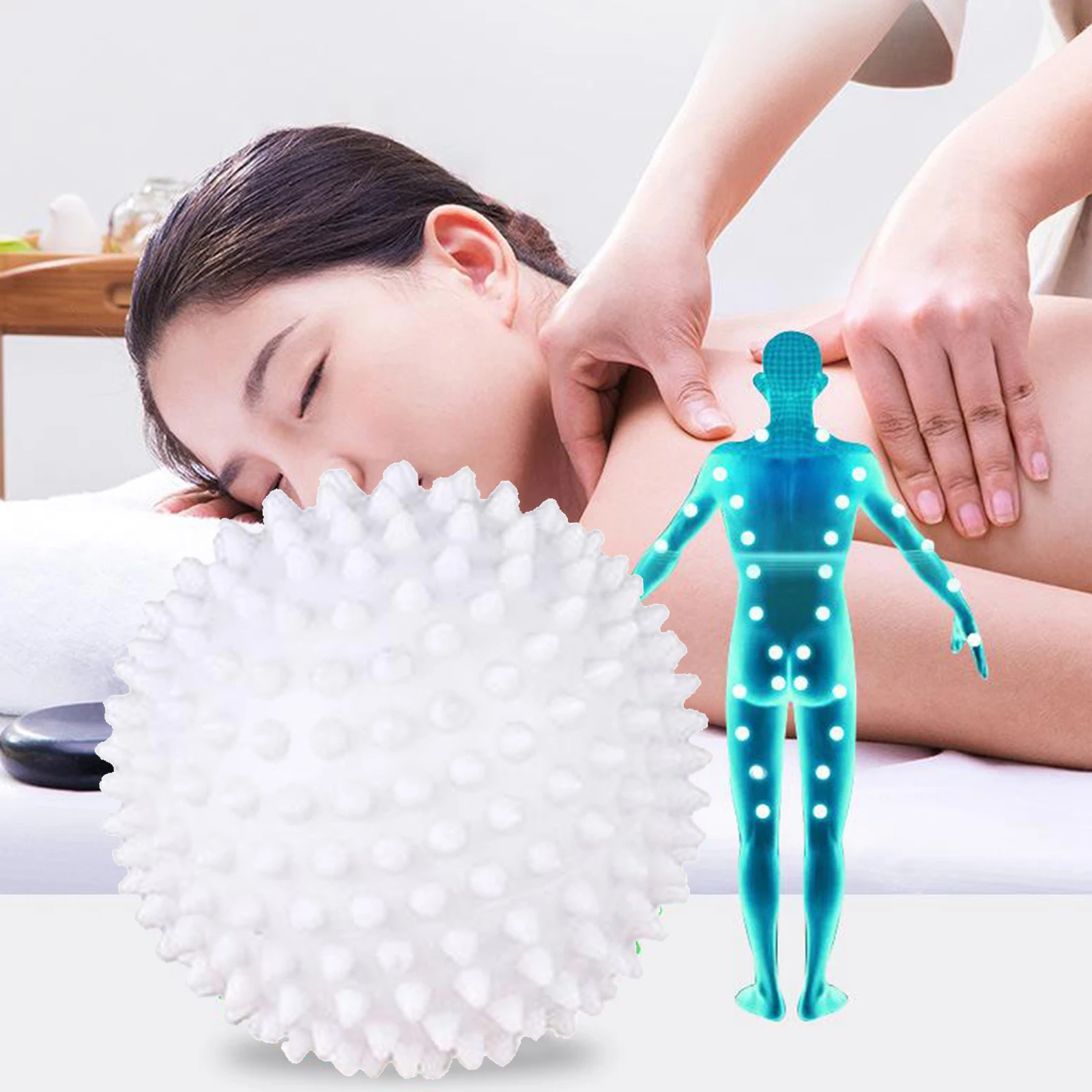 HANDS SPIKY MASSAGER BALL for BACK BODY PARTS MYOFASCIAL 7.5CM DIAMETER |