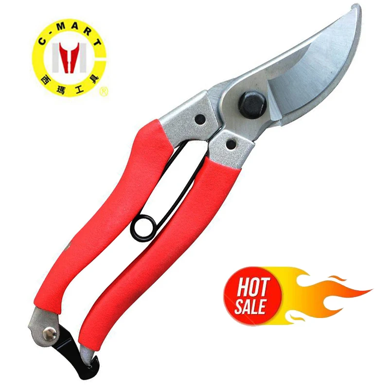 

C Mart Garden Scissors 8 Inch Pruning Shears Pruner Fruit Branch Cutter Metal Handle SK5 Carbon Steel Blade Park Tools A0055