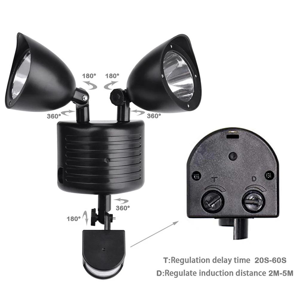 22 светодиодный двойной детектор движения сенсор Солнечный свет уличное охранное