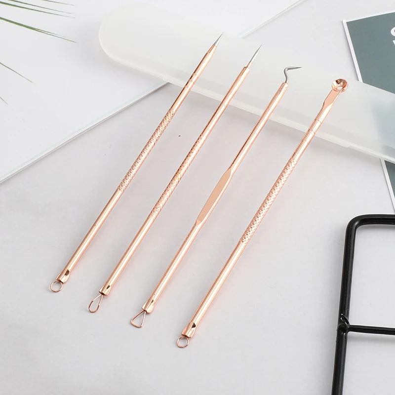 4 Pcs Stainless Steel Blackhead Remover Tool Kit Acne Comedone Pimple Blemish Extractor | Красота и здоровье