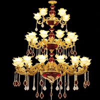european crystal large chandeliers luxury living room restaurant villa multi layer staircase hotel lobby club hanging lamps