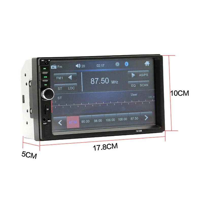 

7" Double 2 Din Touch Screen Car Stereo Radio MP5 Multimedia Player Bluetooth FM SD USB Autoradio With Rear View Camera