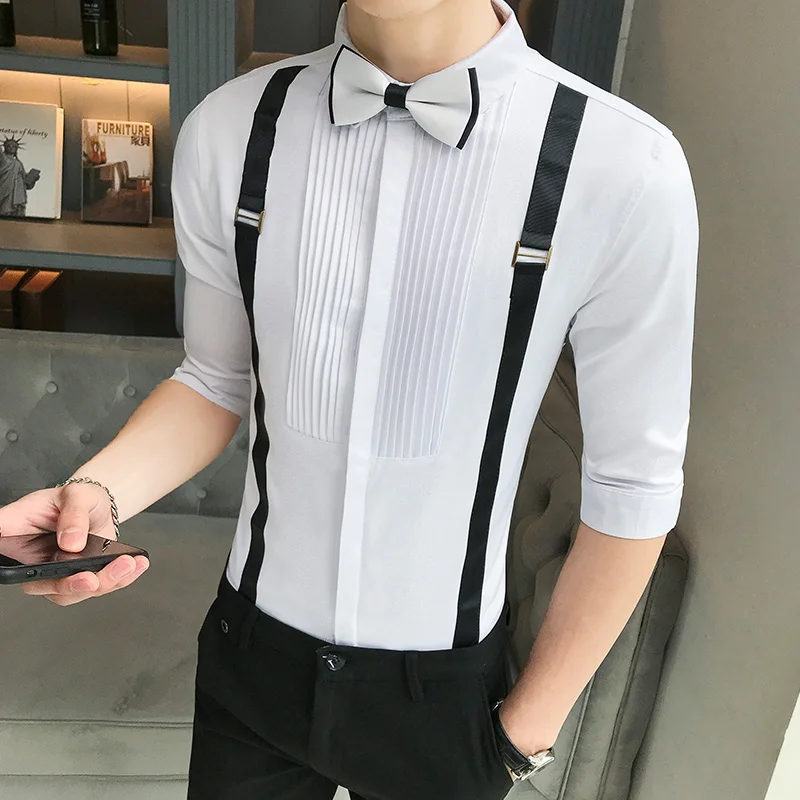 Мужская мода ремень Декоративные Двойная рубашка с фальш-вставкой в рукавами