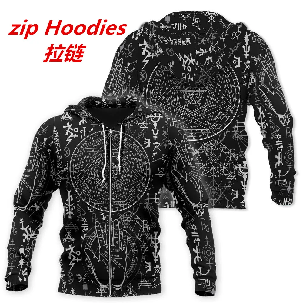 

Newest Fashion Mens hoodies Occult Satan 3D Printed Hoodie Harajuku Streetwear Unisex Hoodies tops O-9654