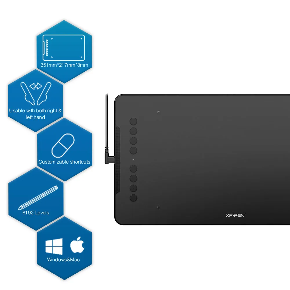 XP-Pen Deco01 V1 Graphic Tablet Drawing Digital Tablets 8192 Level Art Animation For Kids Windows Battery Free Pen | Компьютеры и офис