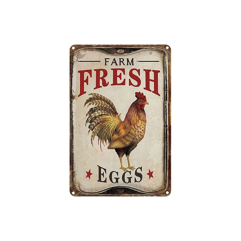 Warning Chickens Wallpaper Barber Shop Metal Poster Tavern Bar Pub Home Cafe Decor Tin Sign Wall Retro | Дом и сад