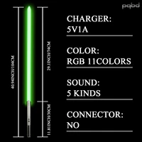 pqbd Jedi Luke RGB Lightsaber 11 Color Change Light Saber With 5 Sets Soundfonts Metal Handle Force FX Blaster Laser Sword Toy