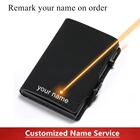 Кошелек SEMORID из искусственной кожи, держатель для ID-карт, алюминиевый держатель для карт, миниатюрный бумажник с задней кармашкой для ID-карт, с блокировкой RFID