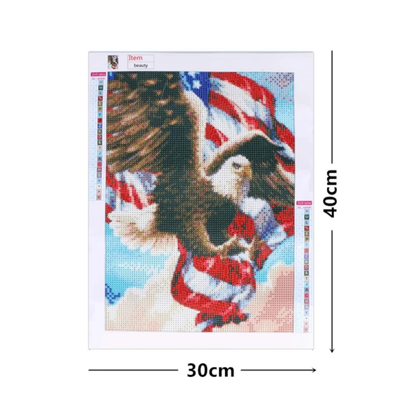 DIY 5D алмазная живопись по номерам наборы США флаг & Орел круглый акриловый полный