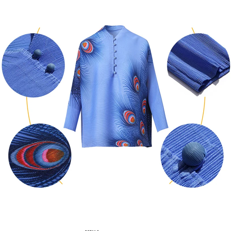 

Miyake pleated top spring 2021 new female loose large size fat mm covering belly mothers age reduction fashion T-shirt tops wome