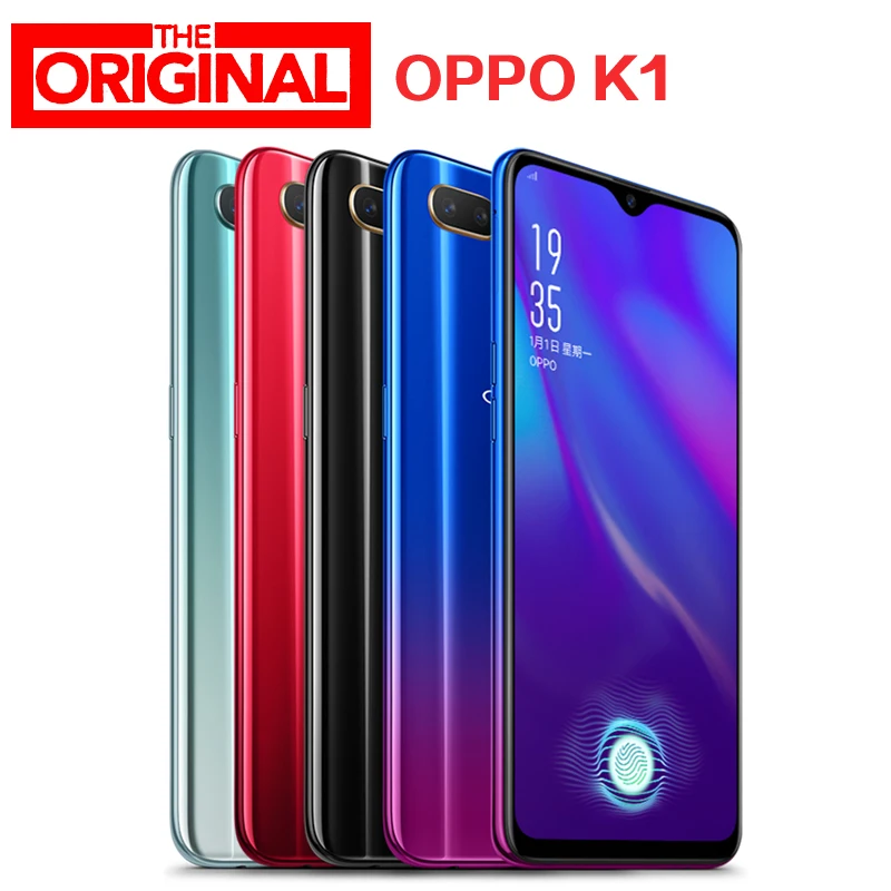 Стоковый Oppo K1 LTE 4G мобильный телефон Snapdragon660 Android 6," ips экран отпечатков пальцев 2340X1080 Octa Core 6G ram 64G rom 25.0MP