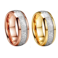 charm couple rings rose gold romantic female rings set simple 8mm wide stainless steel men gold ring wedding band jewelry