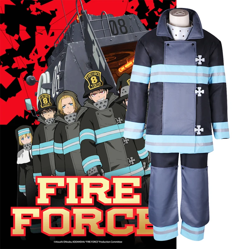 

Fire Force Enen no Shouboutai Special Fire Force Company 8 Shinra Kusakabe Takehisa Hinawa Uniform Outfit Anime Cosplay Costume