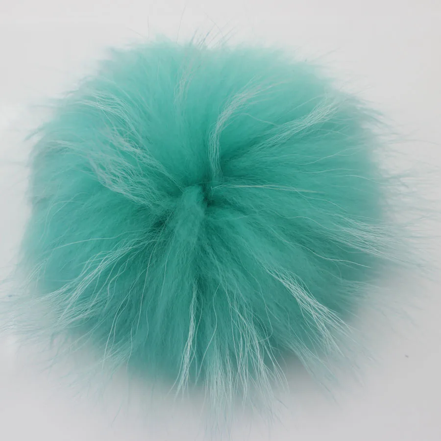 15cm mint green 5 шт./партия, 12, 13, 14, 15 см, помпоны из натурального меха енота для сумок, вязаная шапочка, шапки, помпон из натурального меха - Цвет: 15cm mint green