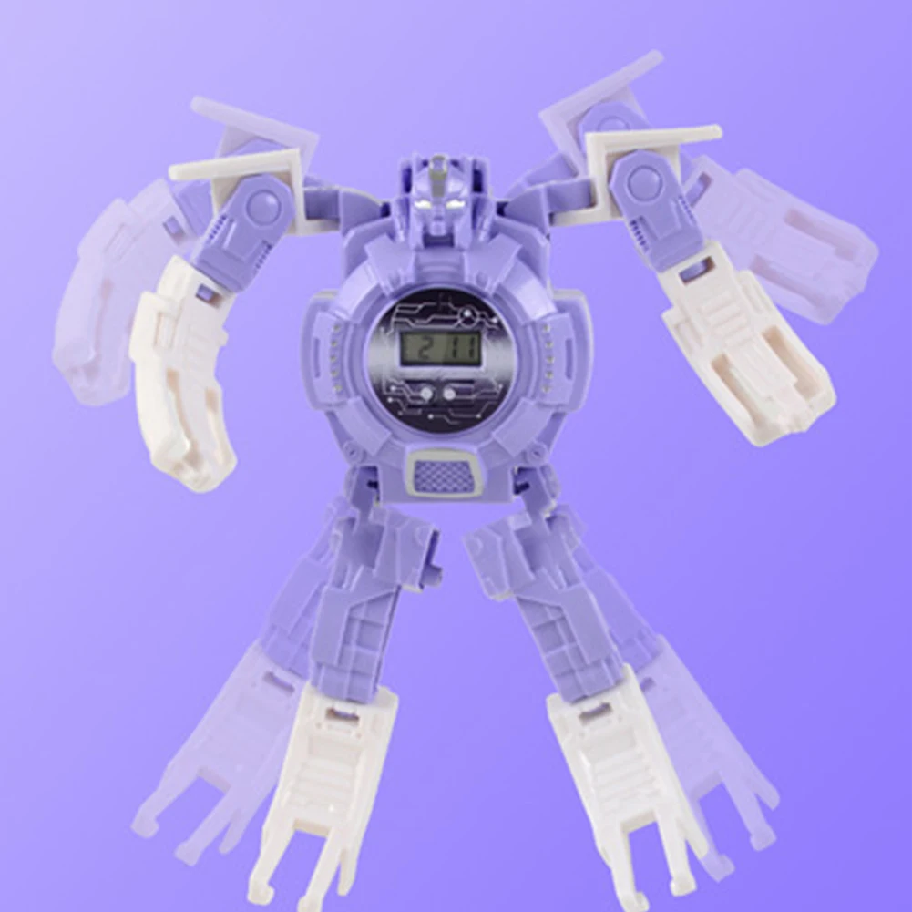 Волшебный мультфильм робот Mecha трансформации электронные часы Цифровые многофункциональные гибкие часы детские игрушки спортивные подарки для мальчиков и девочек