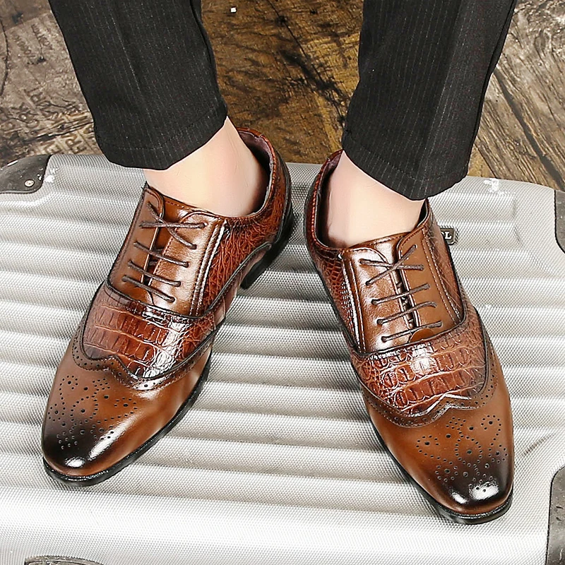 

dress Shoes Men spring Autumn Breathable business Shoes Casual Men Shoes Men derby bridegroom wedding party Shoes big size 48