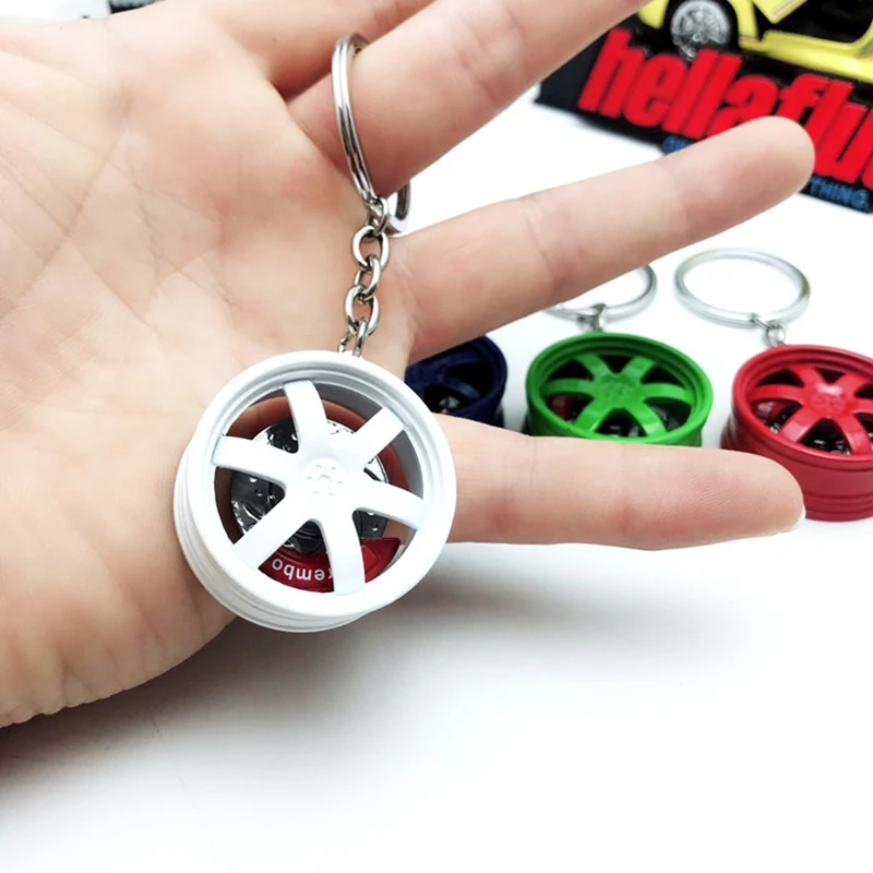 

Auto Wheel key chain modified metal wheels with brake discs car pendants car accessories interior car decoration key ring