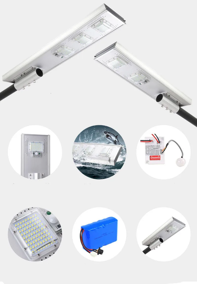 4 шт. Fanlive 50W 100W 150W интегрированные светодиодные солнечные лампы для Садовая лампа уличное освещение наружного освещения Декор водонепроницаемый pir-датчик