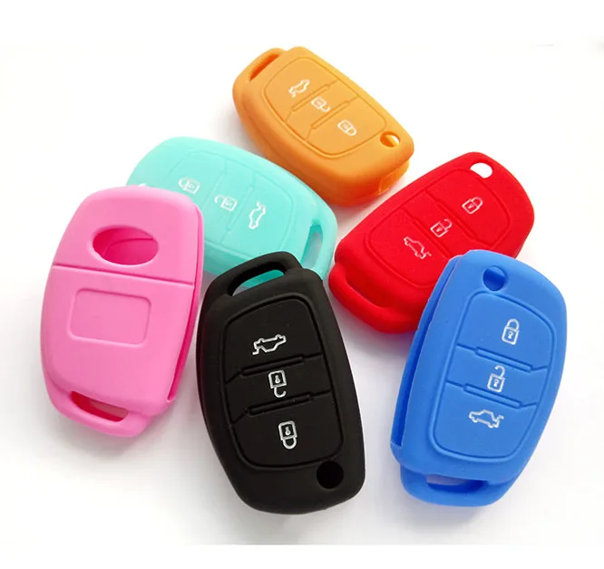 3 Кнопка Силикон Remote Флип Key Cover Fob чехол пригодный для Hyundai Avante Porter Grandeur Sonata Santafe I30