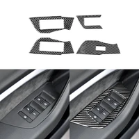 fit for audi a6 c8 a7 2019 2020 carbon fiber sticker window switch panel cover decoration car accessories