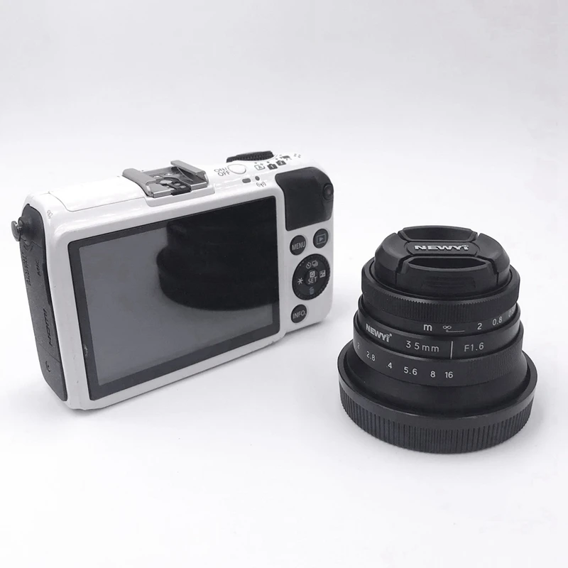 Объектив NEWYI 35 мм F/1 6 ручной фокус MF Prime для Canon EOS M M2 M3 M5 M6 M10 M100 черный и Sony|Крышки