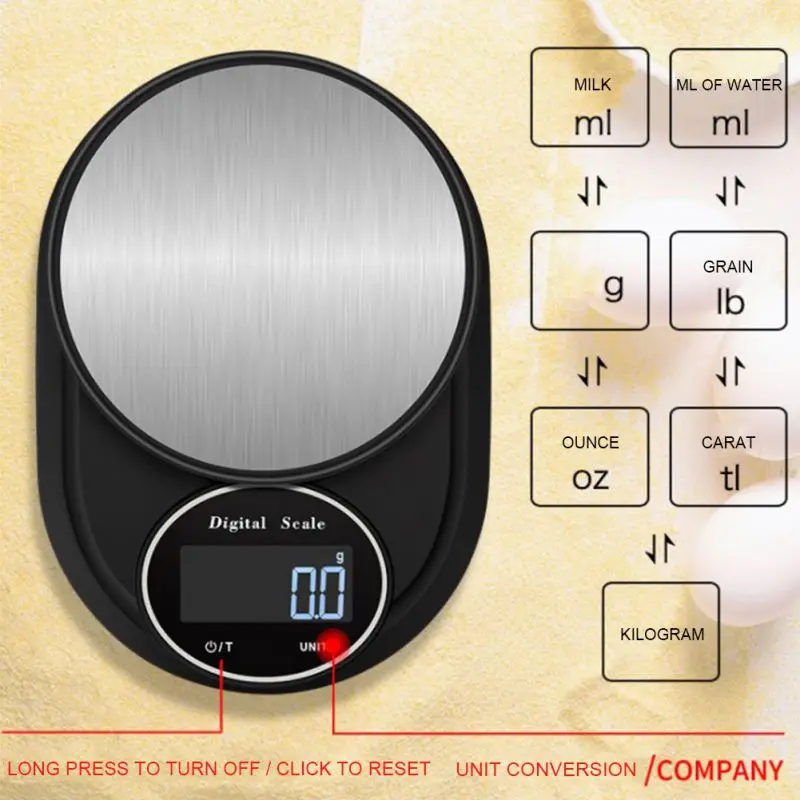 

New 2020 5kg 0.1g Kitchen Digital Scales Electronic LCD Display High Precision Kitchen Diet Baking Cooking Supplies Home