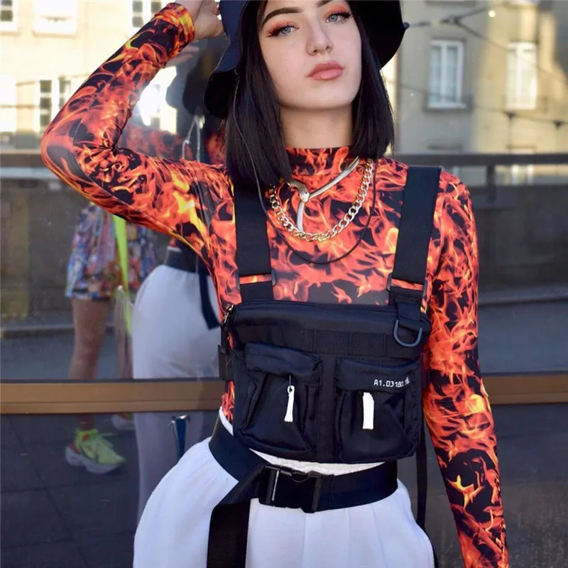 Женское боди с длинным рукавом и принтом пламени пятью пальцами комбинезон