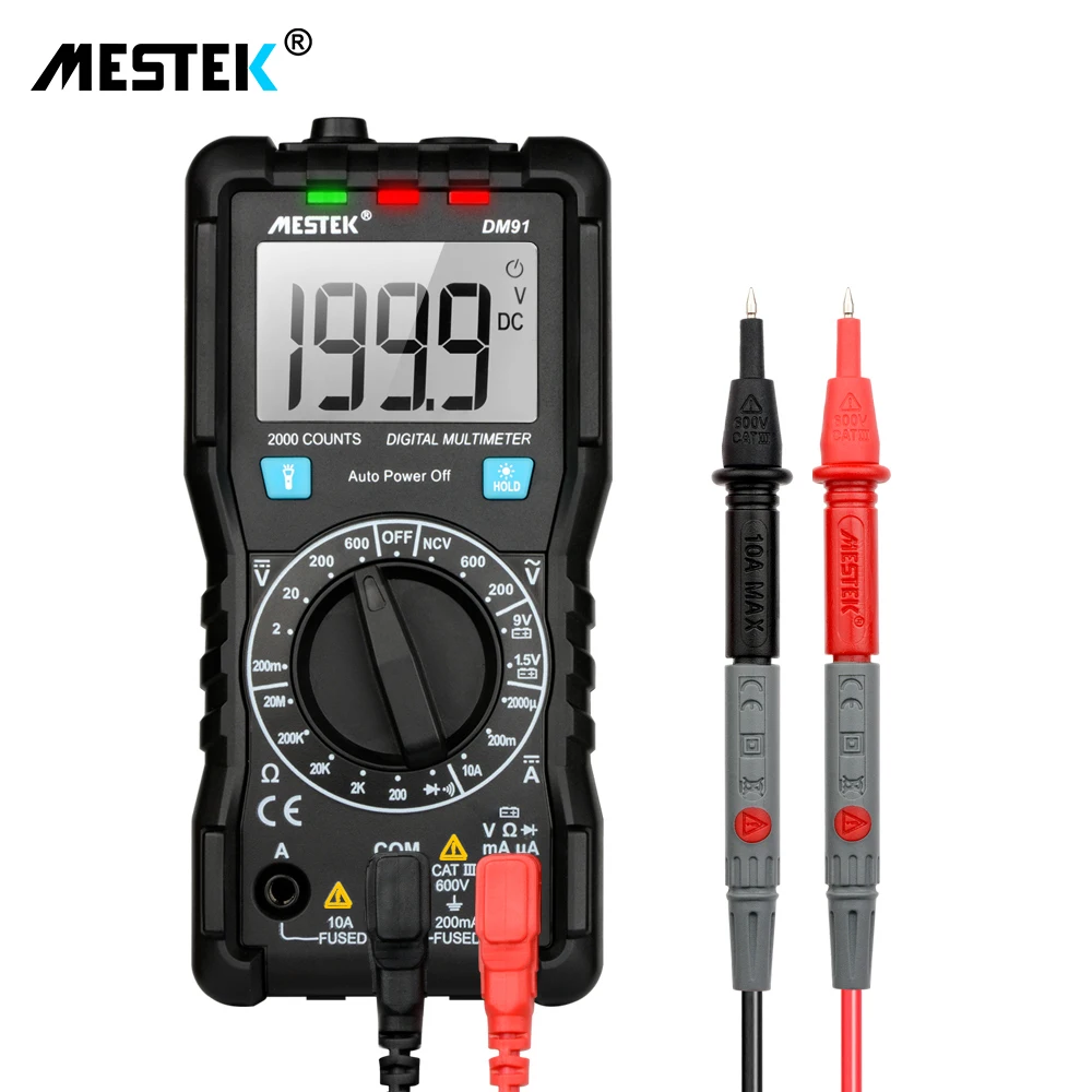 

MESTEK Auto-ranges LCD Digital Multimeter Professional AC Voltage Current Meter Resistance Tester Voltmeter Ammeter