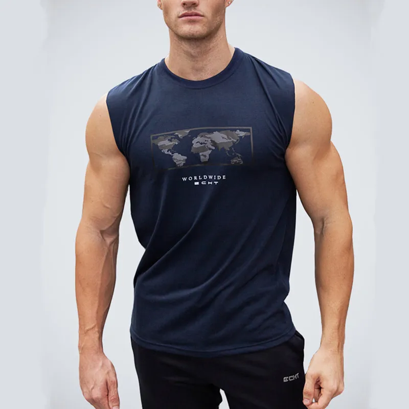 

Summer Mens Gym Tank Top Vest Fitness Bodybuilding Workout Sleeveless Shirt Cotton Undershirt Casual Singlet Vest Brand Clothing