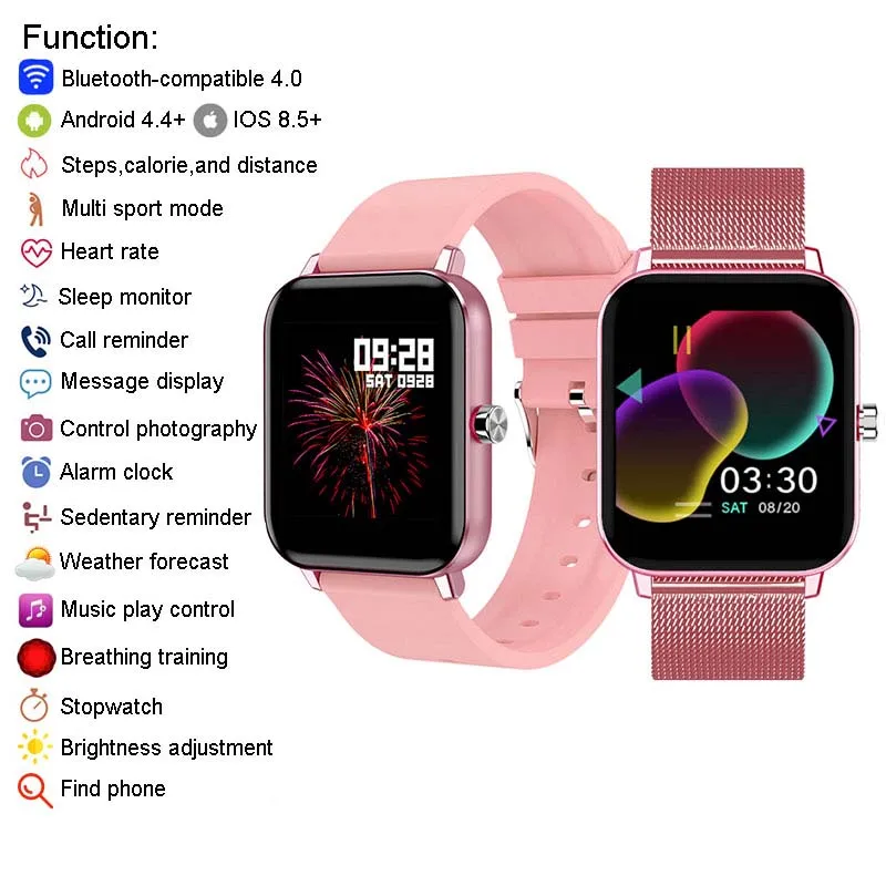 full touch smart watch women men smartwatch electronics smart clock for android ios fitness tracker square sport smart watch free global shipping