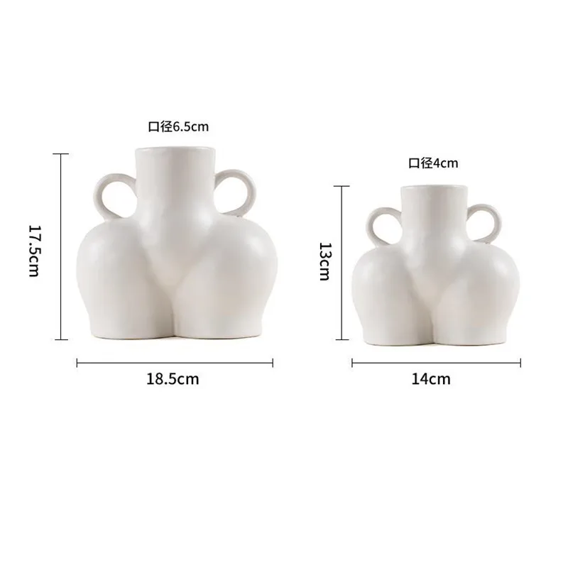 

Creative Human Vase Resin Butt Nude Handicraft Furnishings Abstract Flower Arrangement Flower Vase Modern Home Decoration