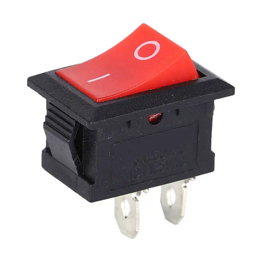 

10Pcs KCD1-101 Rocker Switch 2 Pin 2 Level Plastic Button Mini Black Switch For Treadmill Speaker Coffee Pot Household Appliance