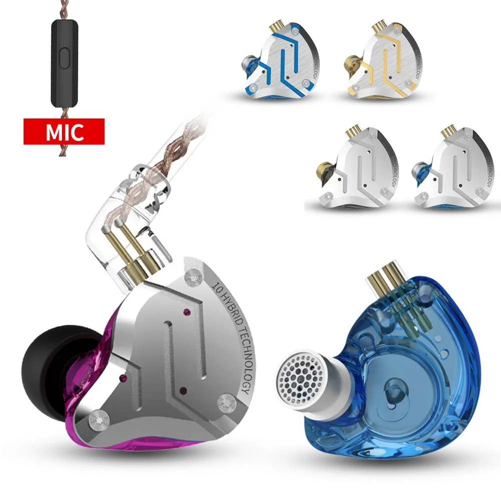 

Металлическая Hi-Fi гарнитура 4BA + 1DD, гибридные наушники-вкладыши, Спортивная шумоподавляющая гарнитура со съемным кабелем и микрофоном