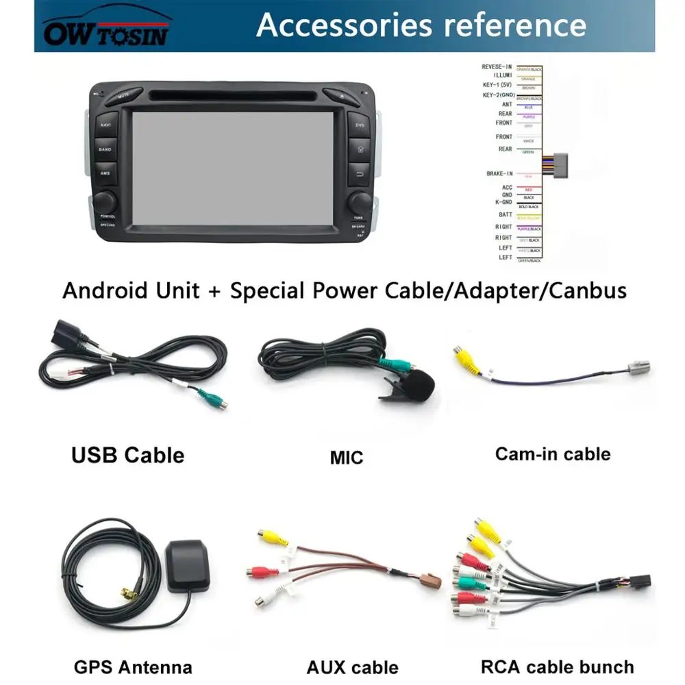 Автомобильный DVD-плеер 7 &quotIPS Android 9 0 8Core 4G 64G для Mercedes Benz W203 209 CLK ML W168 Viano Vito W463 GPS