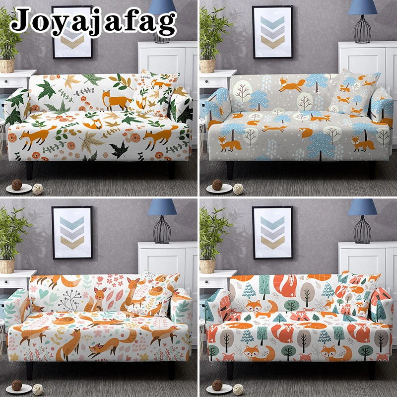 

Cartoon Fox Animal Sofa Cover Elastic Slipcover For Living Room Sectional Corner Couch Cover 1/2/3/4-seat