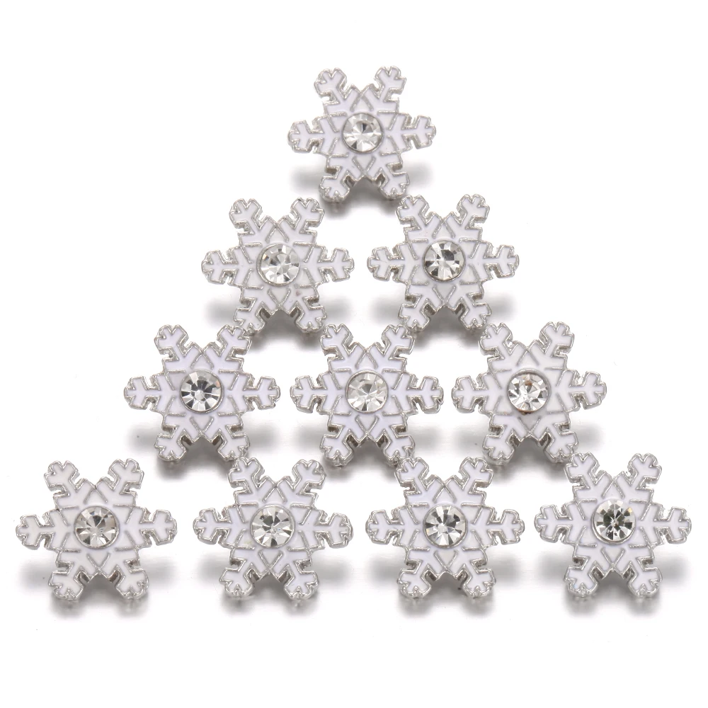 10pcs/lot New Christmas Snap Jewelry Snowflake 12mm Metal Buttons Fit Bracelet Bangle Necklace | Украшения и аксессуары