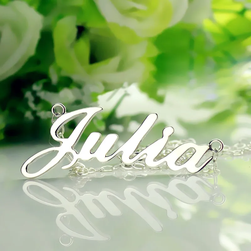 silver AILIN пользовательское именное ожерелье JULIA style золотого цвета над серебряным ожерельем первоначальное ожерелье, персонализированные украшения Женское Ожерелье - Окраска металла: silver