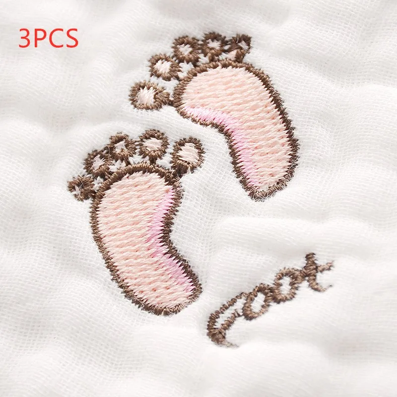 FOOT x3PCS 6-слойное бальное платье хлопковое газовое детское мягкое полотенце для лица для Полотенца s мыть матерчатые носовые платки детская бутылочка для кормления вытирания слюней младенцев Полотенца s 30*30 см - Цвет: FOOT x3PCS