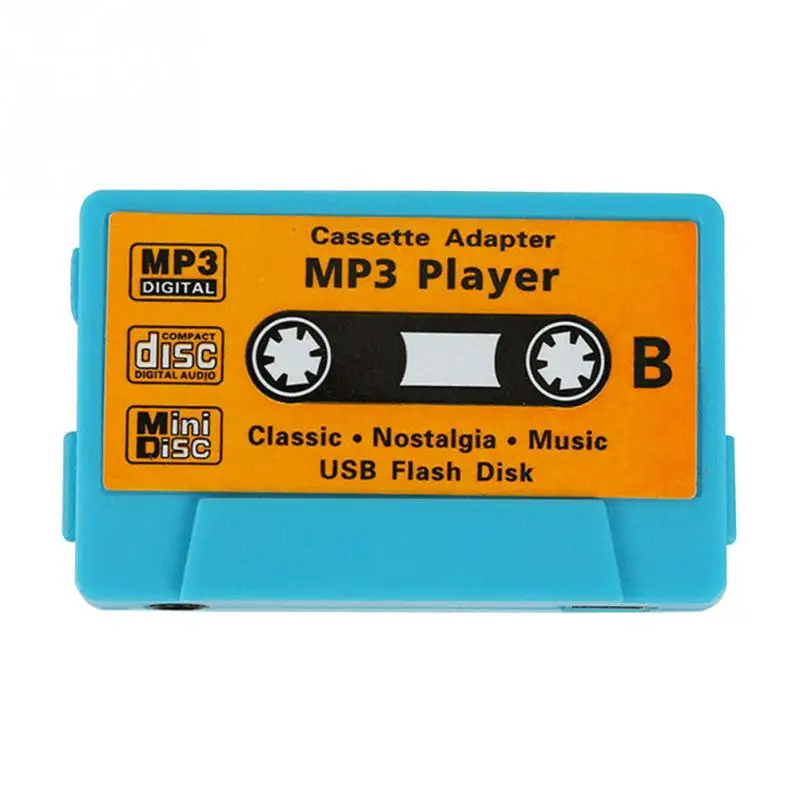 Blue Форма кассеты мини mp3-плеер милый спортивный музыкальный плеер перезаряжаемый usb-порт Ретро MP3 Поддержка TF кардридер подарок для детей - Цвет: Blue