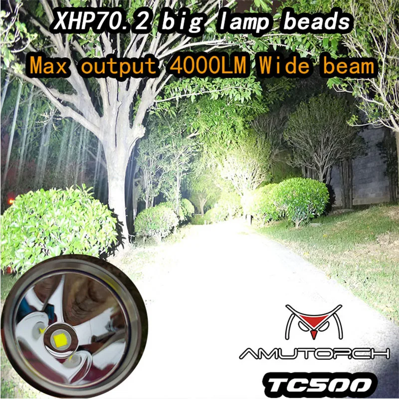 Amutorch TC500 XHP70/SST70 4000 люменов мощный светодиодный фонарик высокой яркости дальнего